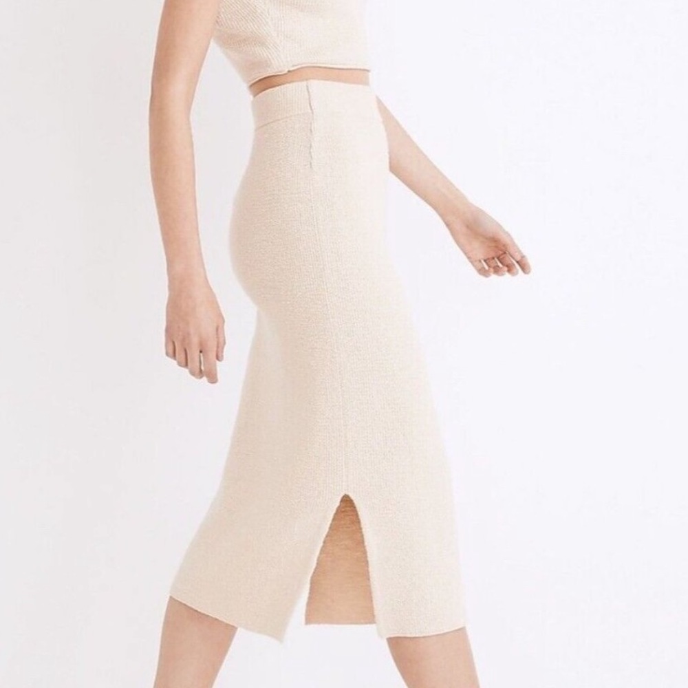 SET!!! Madewell Birchmoor knit set. Crop tank and stretch pencil midi skirt XS/S